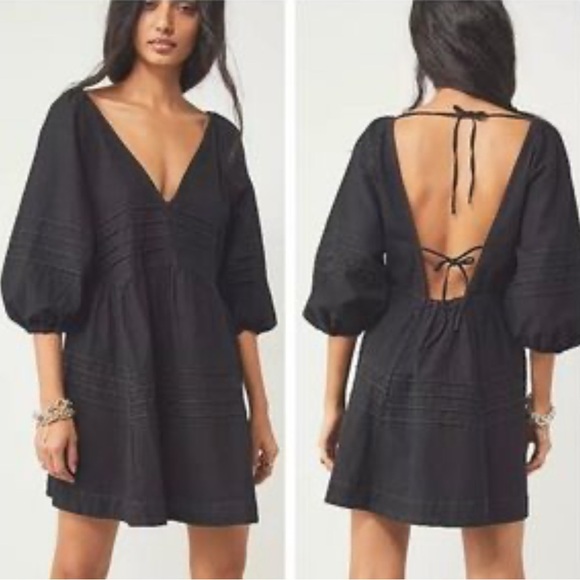 Free People Dresses & Skirts - Free People Black Mini Babydoll Dress Size Medium
